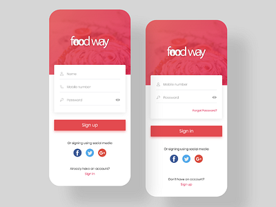 Foodway Login & Signup