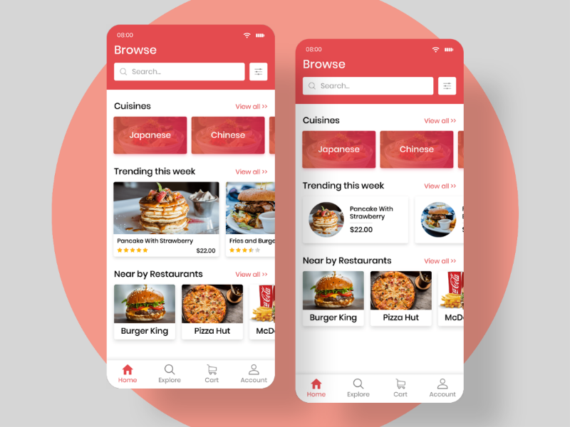 Foodway Home uiinspiration mobile interface graphicsdesigner graphics graphicdesign foodapp designinspiration dailyui application app minimal ios android mockups ui inspiration app design ux ui