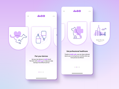 doGO device and mobile app - introduction illustrations