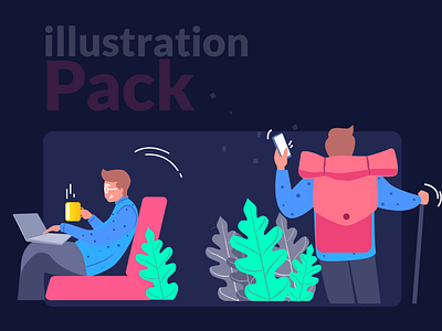 Custom vector graphics for UI illustration interaction design material design uiux vector illustration