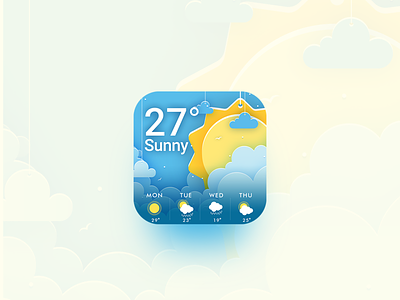 Weather Forecast App Icon app icon design illustration mobile app design mobile app icon weather app weather forecast app weather forecast icon