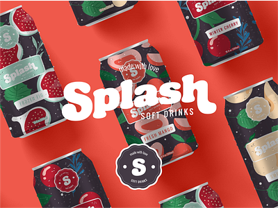 Splash - Soft Drinks branding drink logo graphic design illustration logo logo design packaging