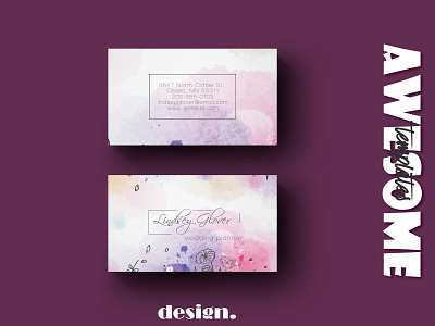 Floral Wedding Business Card Template branding business card creative design elegant floral floral wedding template wedding wedding card