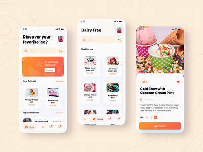 Icream Shop APP UI brand branding colors design design art designer graphic design ui web design