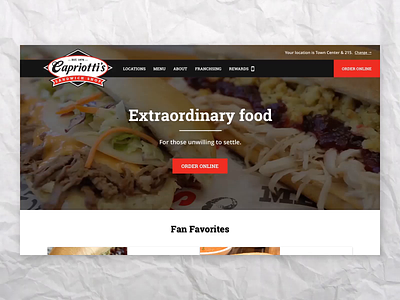Capriotti's Sandwich Shop ui ui design ux web design wordpress
