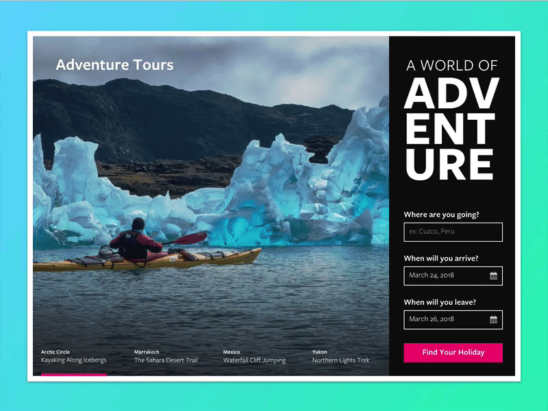 Adventure Tours design ui