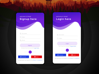 App design - Login & Signup