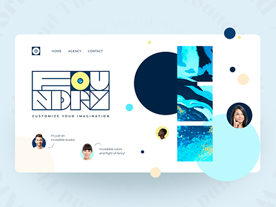 Foundry agency agency art bubbles colorful colors composition concept design designers foundation founders fullpage landing liquid matid page promo ui web website