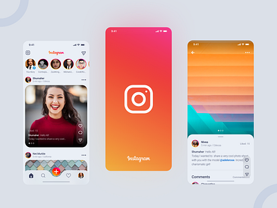 Instagram Redesign app application concept design feed instagram instagram post matid mobile mobile app mobile design post redesign ui