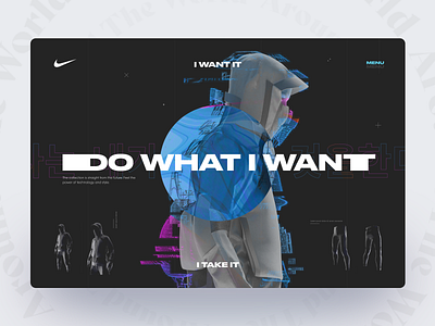 NIKE: Take It Collection concept brutal clothes collection concept design fullpage future glitch landing matid nike promo sport ui ux web webdesign website