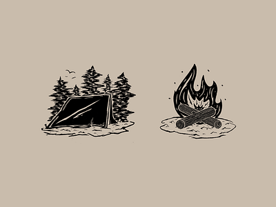 Camping Illustration by Austin Moncada