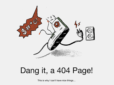 Funny 404 page illustration "Dang it, a 404 page " 404 404 error 404 not found 404page cute illustrations funny funny illustration hand drawn illustration shoe illustration tripping illustration ui ui design ui illustration unplug unplugged