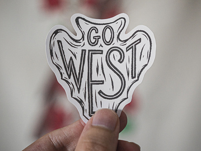 Go West Sticker Illustration