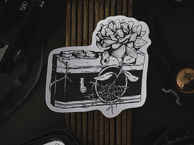 flower camera sticker