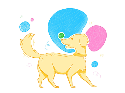 The little golden pup cute illustrations dog drawing dogs illustrations puppie ui drawings