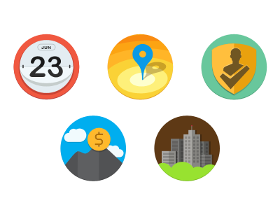 Icon Set apartments app icon calendar crm flat hr hrm icon map shield web website