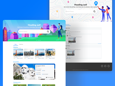Landing page of Placesnow