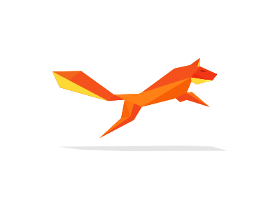 MediaFox branding flat fox inndovation lab logo marketing media orange polygon