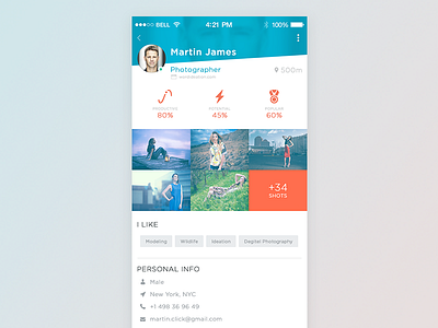 Artist Profile app artist flat ios mobile near profile social ui ux