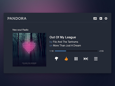 Pandora TV clean design flat html 5 pandora tv tv interface ui user interface