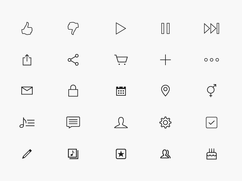 Pandora Icons by Sabrina Ham on Dribbble