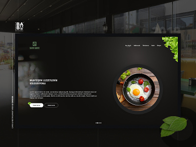 Cafe & Restaurant Web UI Design - Darker Theme cafe coctail darker food green milkshake restaurant vegetable