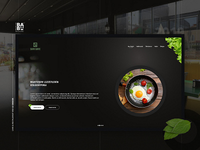 Cafe & Restaurant Web UI Design - Darker Theme