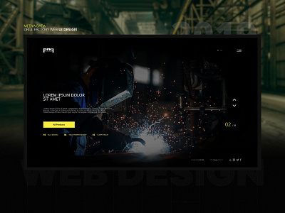 Factory Website UI Design black dark drill drill bits factory simple slider ui ui design web design yellow