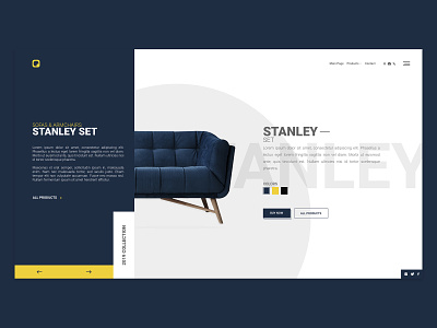 Sofas & Armchairs Landing Page 2019 2019 collection armchair blue button css furniture html landing page products responsive roboto slider sofa sofas ui design web web template white yellow