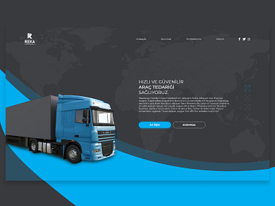 Transport Company Website Design blue company earth landing page logistic logistics transport transportation truck web design webdesign website