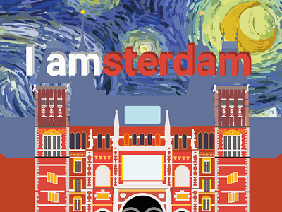 Lovely Amsterdam | Illustration 3d typography amsterdam brush building city design digital art flat design illustration illustrator cc museum of art typography van gogh vector