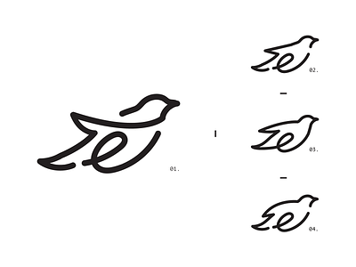 e letter bird black blackletter e fly graphic line lineart logodesign minimal symbol travel