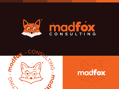 madfox logo+symbol branding design fox icon illustration logo symbol typography vector