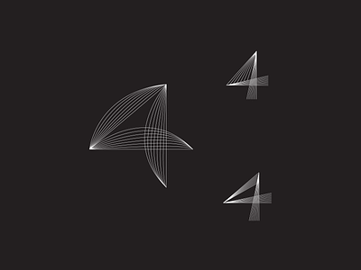 Exploring № 4 black design letter line logo minimal symbol typography