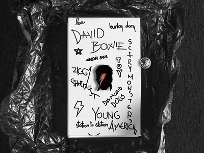 David Bowie Enamel Pin black davidbowie enamel music package paper pin print