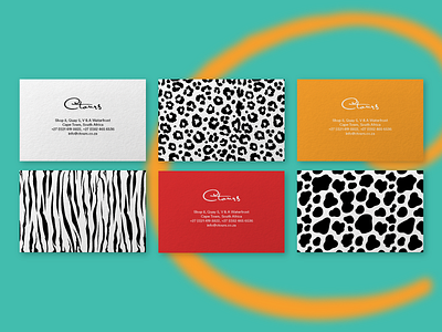 Business Cards, Safari Patterns africa businesscards capetown color pattern print safari turquoise zebra
