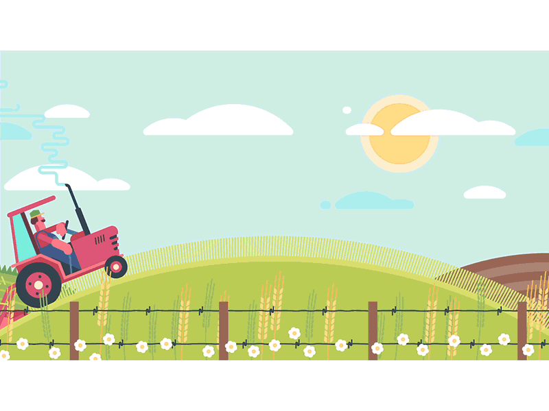 Better Farming Tractoring Edition 2d after effects anim animated animated gif animation characters duik motion motion graphics rubberhose