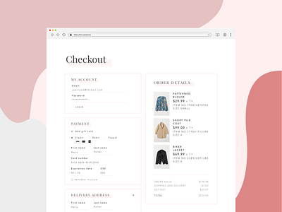 Web Checkout Screen cart checkout checkout form checkout page checkout process clothes design details mockup money payment shopping web webdesign webdesigner website