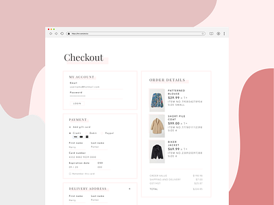 Web Checkout Screen