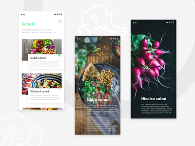 10 Salads from around the world adobe xd app design food ios salad ui ux