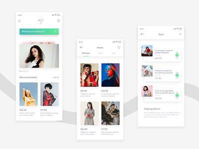 Fashion iOS App adobe xd app design fashion ios shopping ui ux