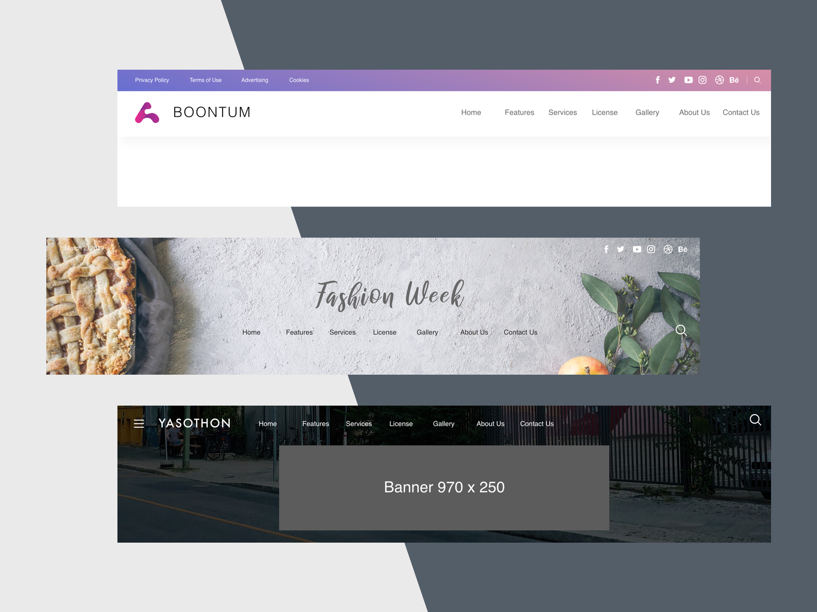 Website Header by Wittaya Malaratn on Dribbble