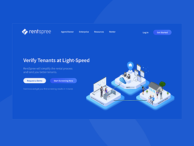 Rentspree Homepage concept adobe xd design minimal ui web design