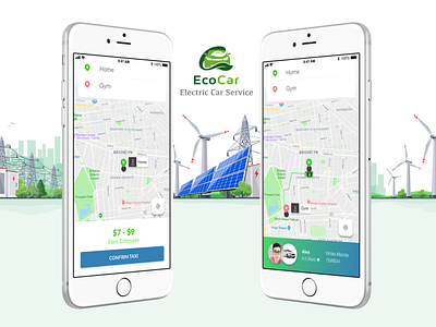 EcoCar Ride Sharing App User Interface Design