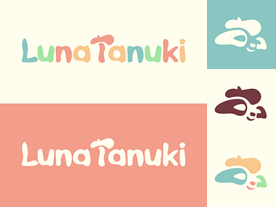 LunaTanuki logo beret design flat design illustration illustrator logo multicolored tanuki vector
