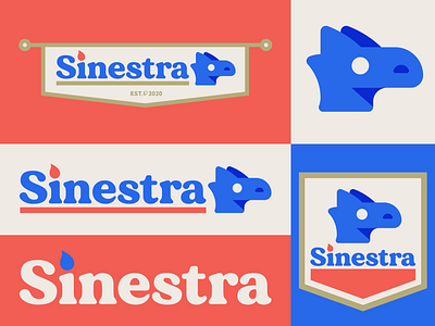 Sinestra logo banner branding dragon fire logo medieval