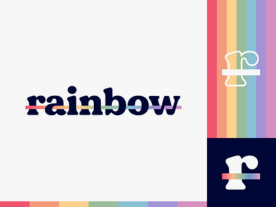 Peachtober day 9: Rainbow design flat design gradient illustration illustrator logo peachtober r rainbows vector wordmark