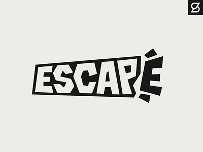 Escape logo mark angular black black and white branding escape illustration logo negative space vector white