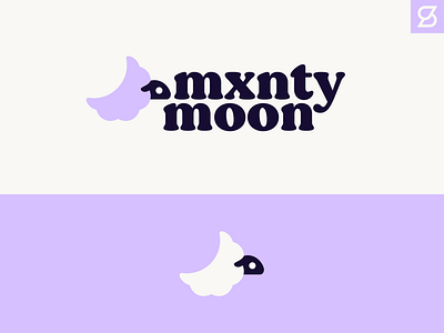 mxntymoon logo branding crescent lamb logo moon planet sheep soft serif space vector wool