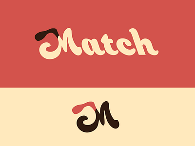 Peachtober day 18: Match branding fire logo match typography vector wordmark
